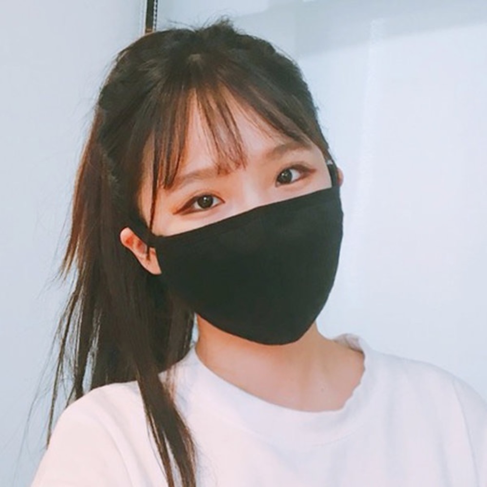 K-Pop Black Face Mask with Filter Pocket